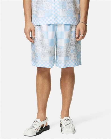 versace medusa shorts|versace contrasto silk shirt.